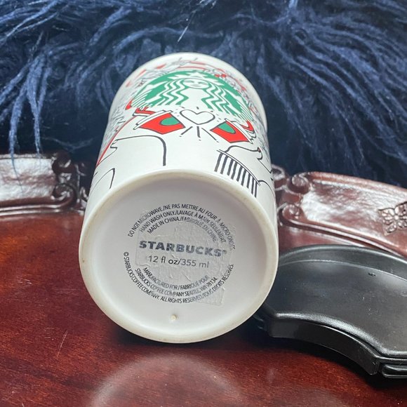 Starbucks Ceramic travel mug Limited edition  Holiday 2017 design - Picture 12 of 14
